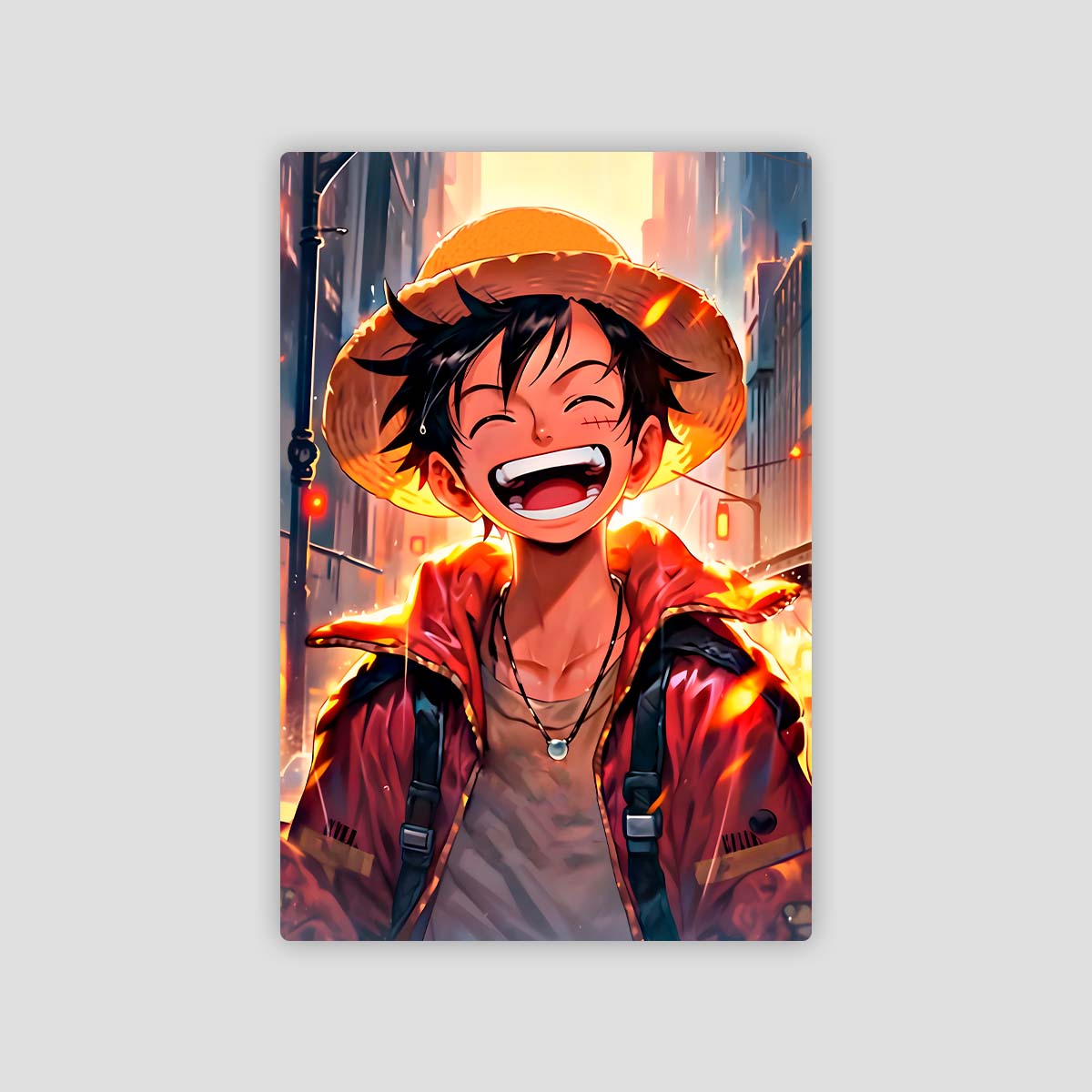 lol Luffy - Metal Poster